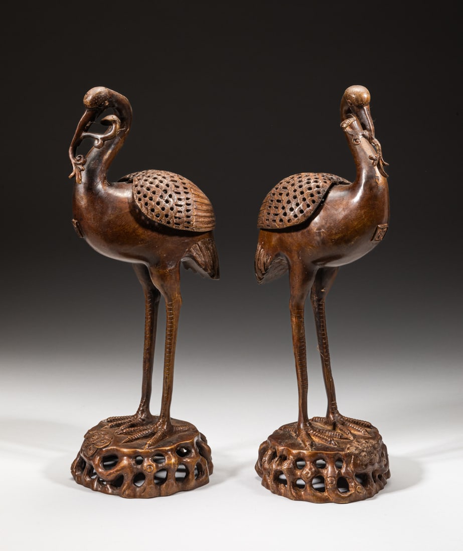 Pair Chinese Bronze Tall Censer (1 of 11)