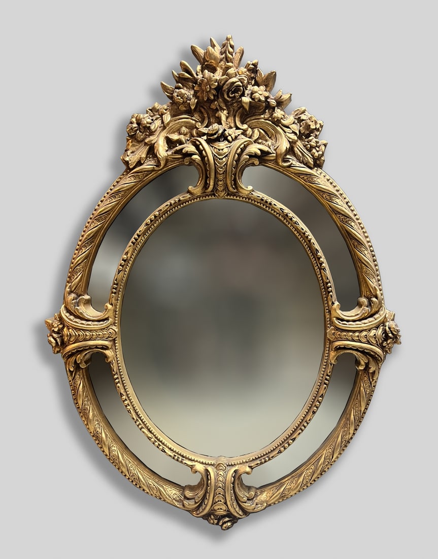 Large Vintage Rococo Type Mirror (1 of 7)