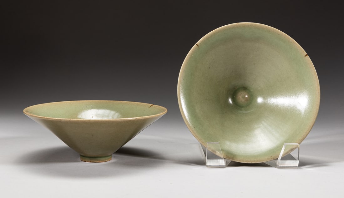 Pair Chinese Longquan Porcelain Tea Bowls (1 of 14)