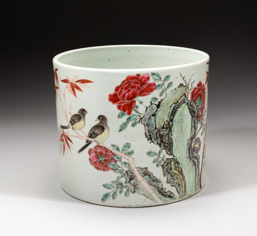 Lg Chinese Famille Rose Porcelain Brush Pot (1 of 13)
