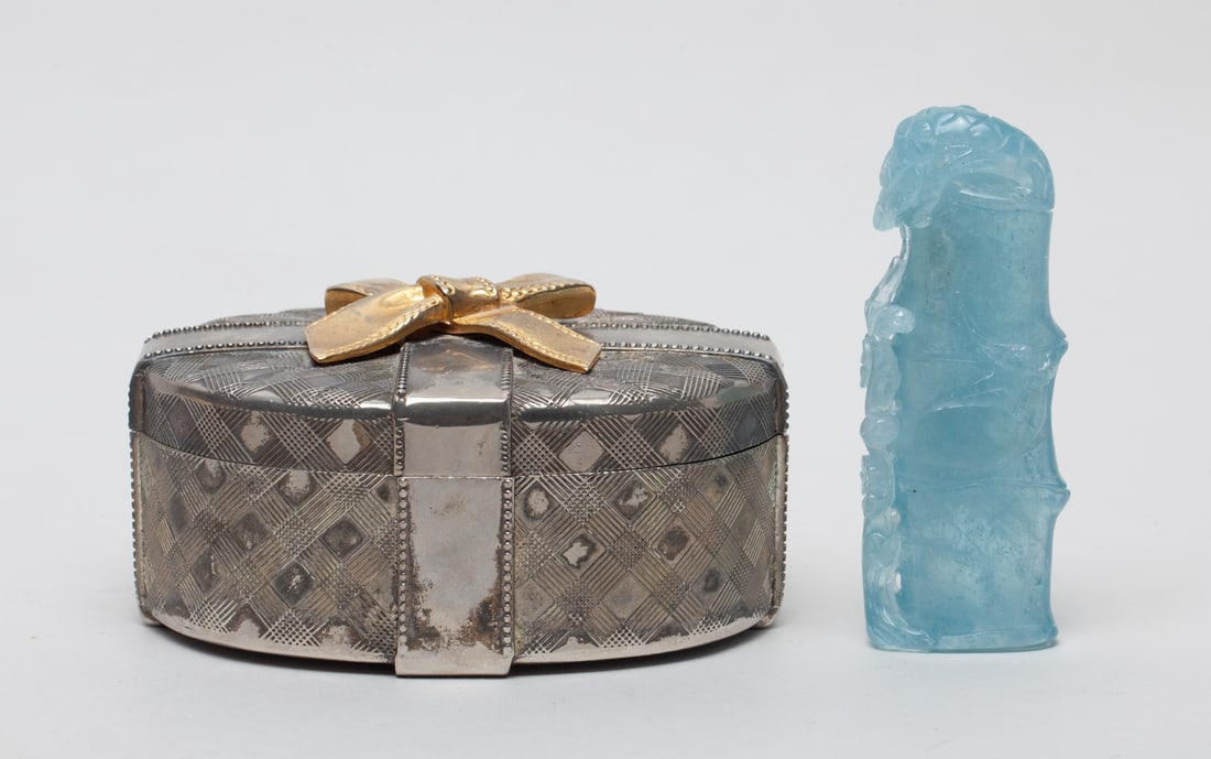 Large Chinese Aquamarine Carved Bamboo (1 of 11)