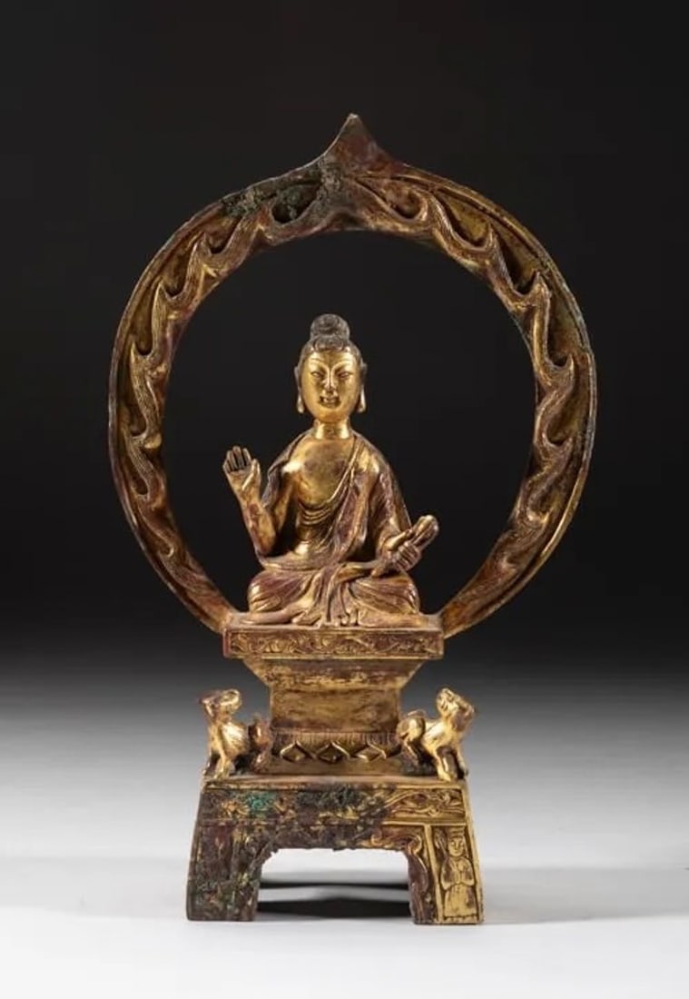 Rare Chinese Gilt Bronze Buddha (1 of 11)