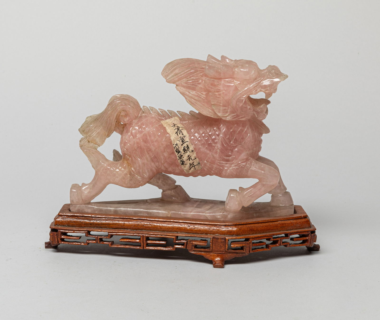 Chinese Rose Quartz Sculpture of Qilin (1 of 11)