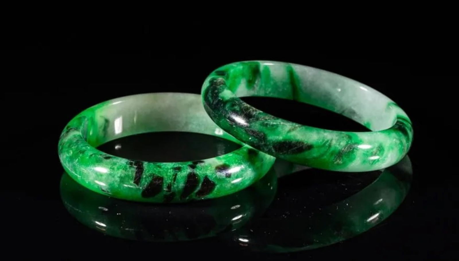 Two Chinese Color Stone Bangles (1 of 9)