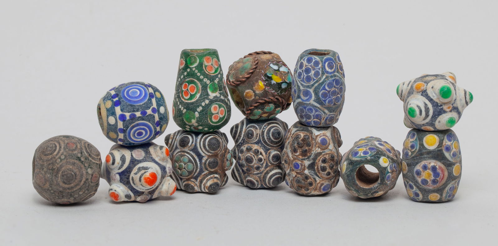 Estate Chinese Dragon-fly Eye Glass Beads (1 of 10)