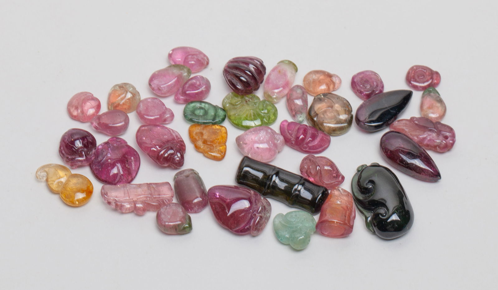 Large Set Chinese Tourmaline Carvings (1 of 9)