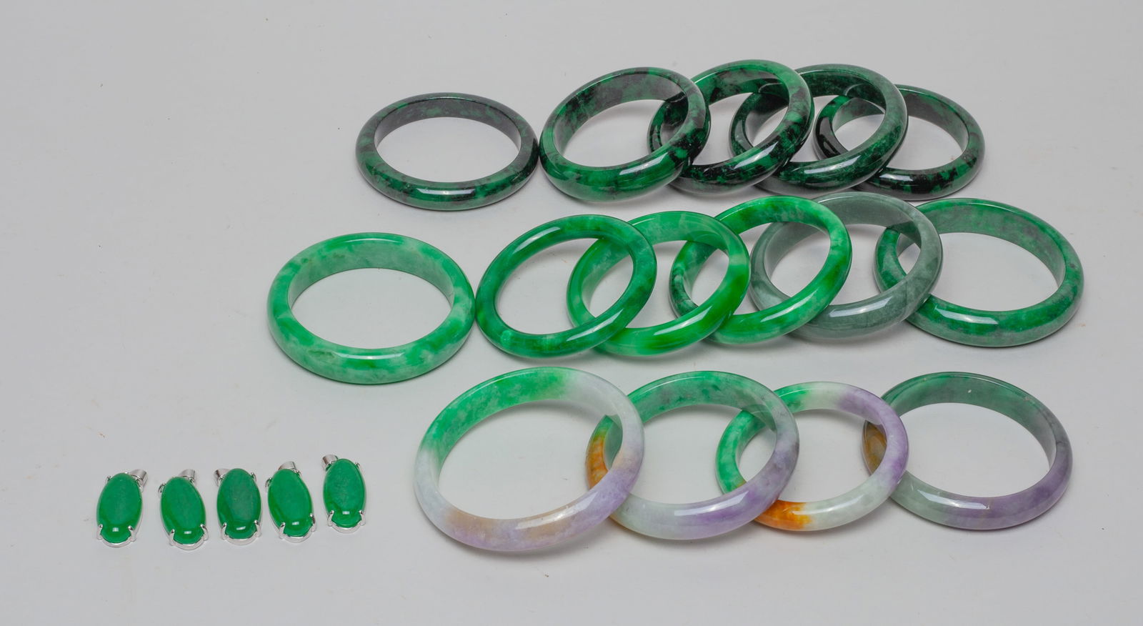 Estate Chinese Colored Stone Bangles (1 of 14)