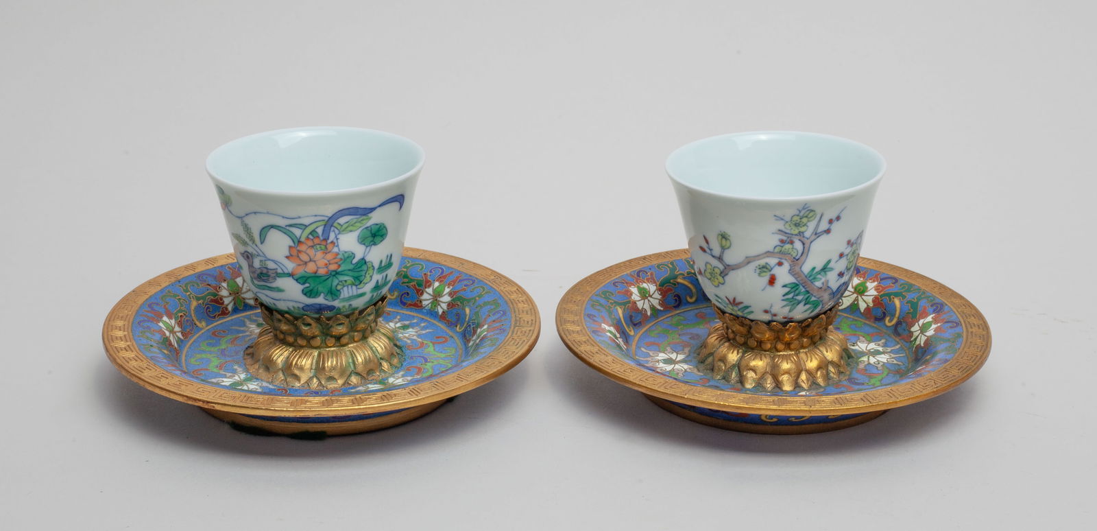 Chinese Export Porcelain Cups on Cloisonne Stands (1 of 13)