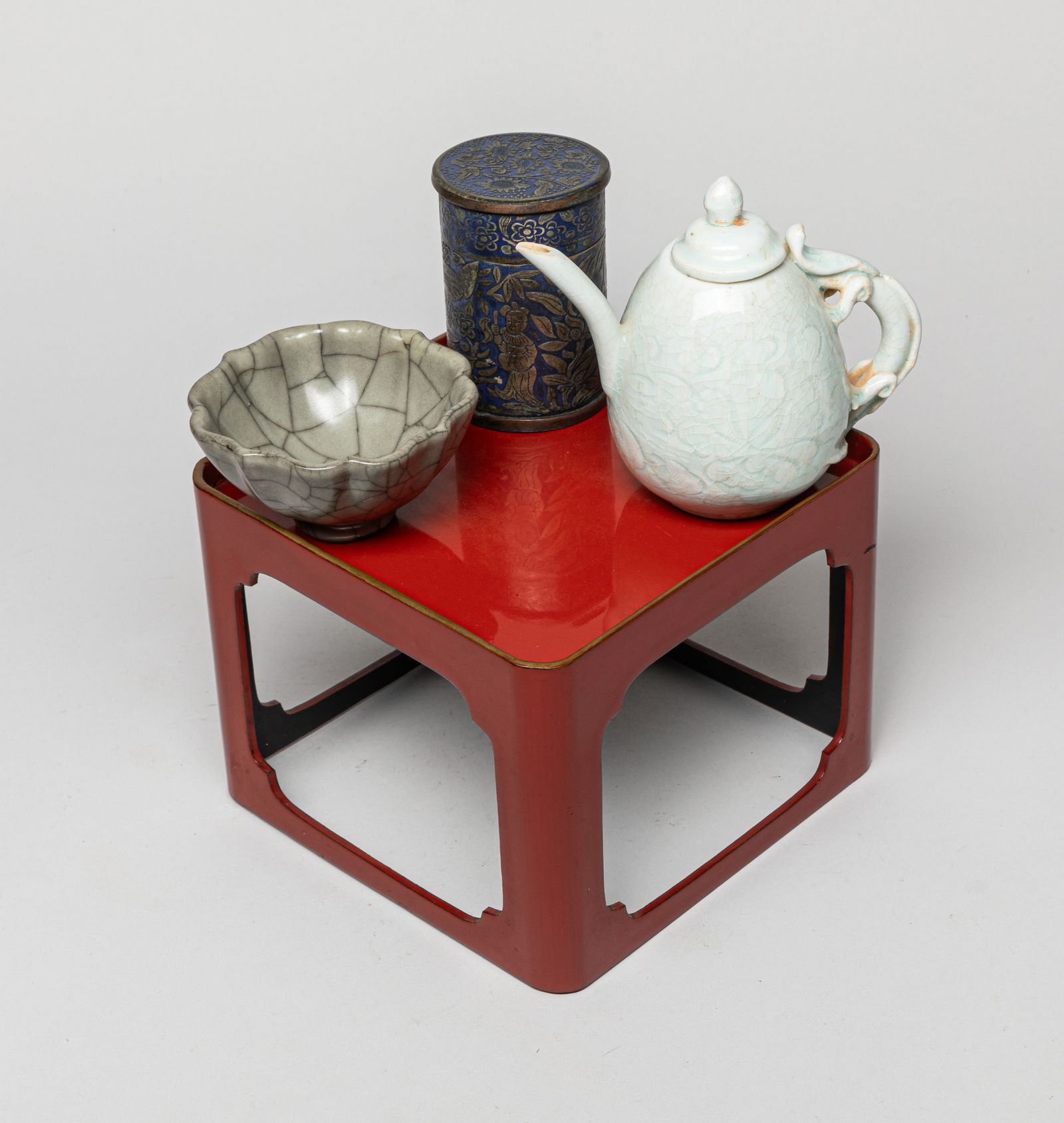 Chinese Brass & Porcelain Tea Sets (1 of 12)