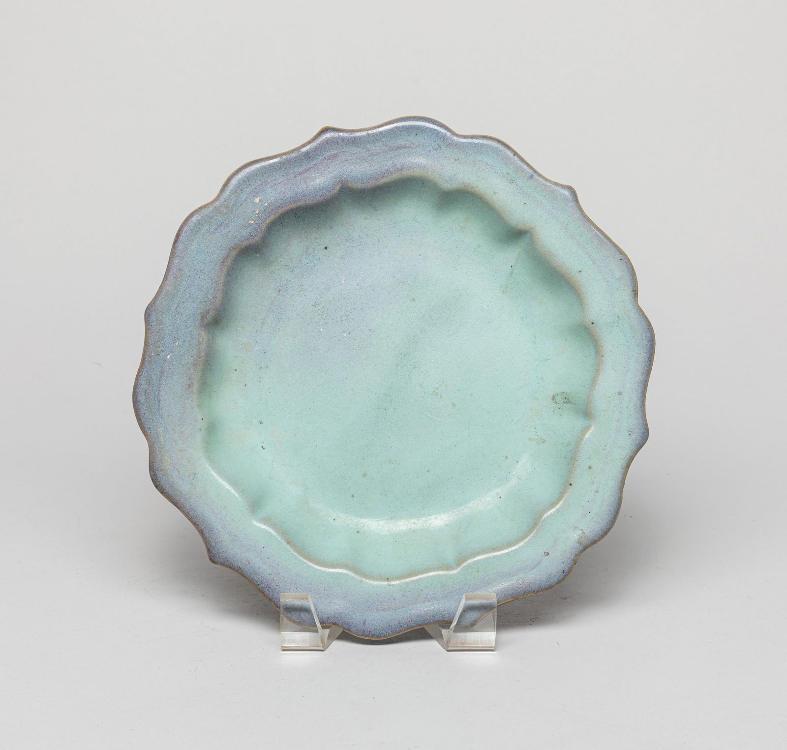 Chinese Jun Ware Porcelain Lotus Plate (1 of 9)