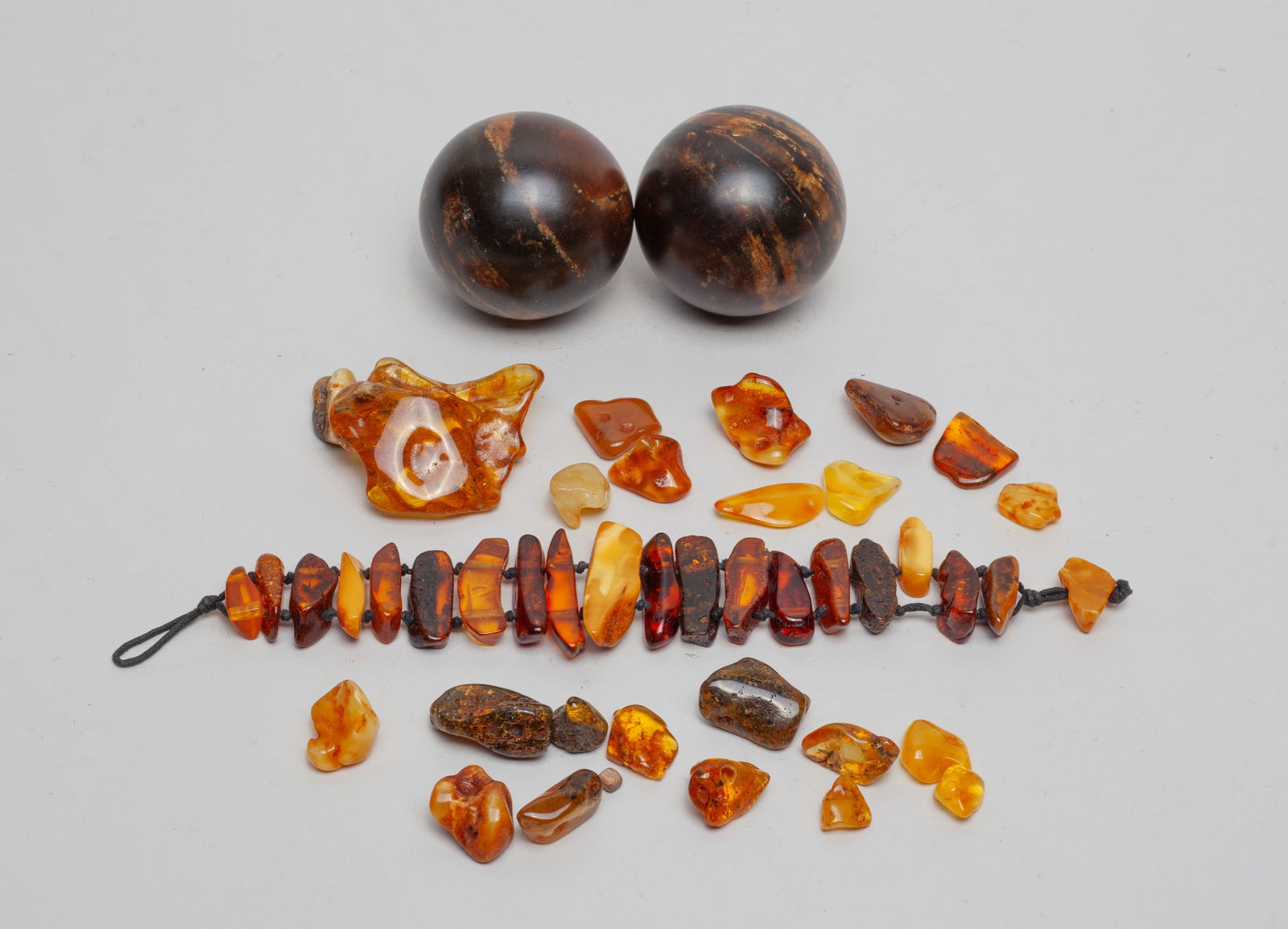 Vintage Amber Balls, Bracelet & Toggles (1 of 11)
