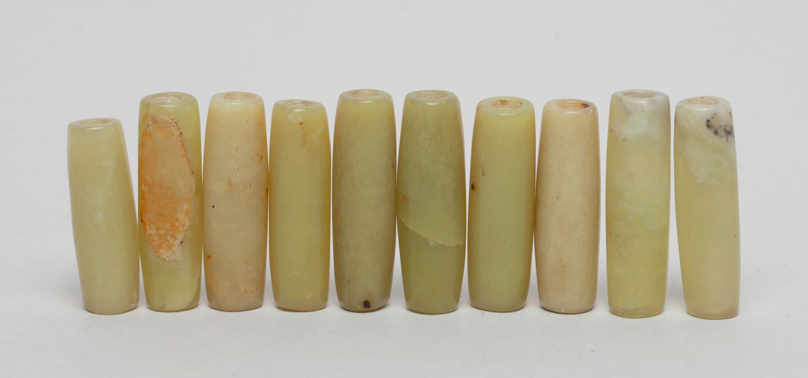 Estate Chinese Jade/ Stone Long Beads (1 of 9)