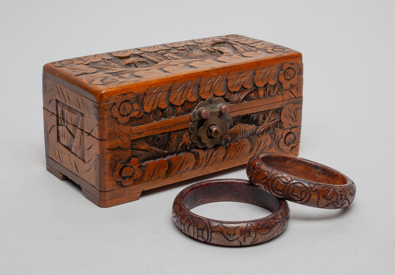 Two Chinese Jade Like Bangles w/ Box (1 of 12)