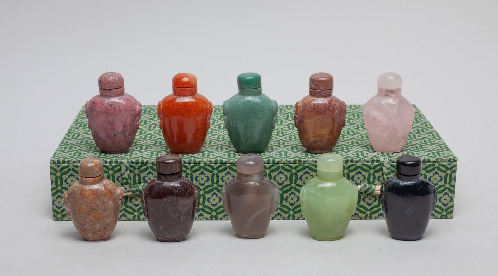Estate Chinese Jade/ Stone Snuff Bottles (1 of 10)