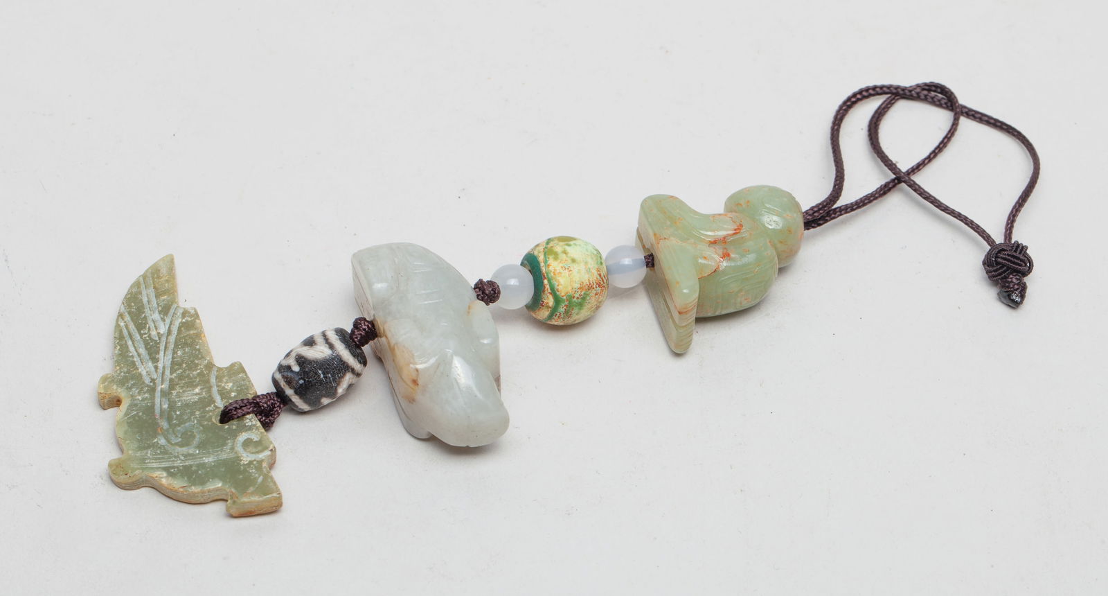 Estate Chinese Jade & Glass Beads Pendant (1 of 11)
