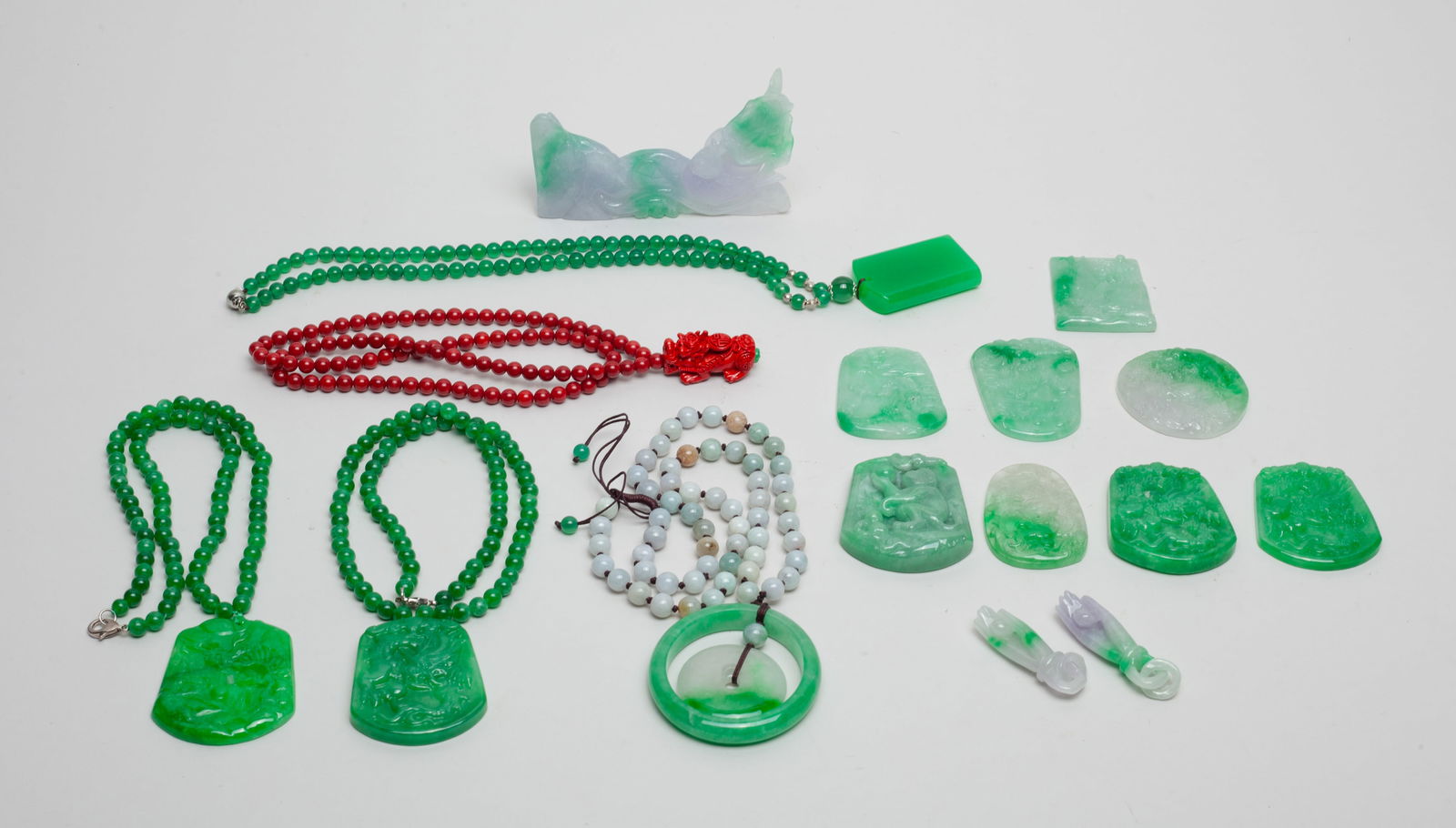 Estate Chinese Colored Stone Pendants (1 of 9)