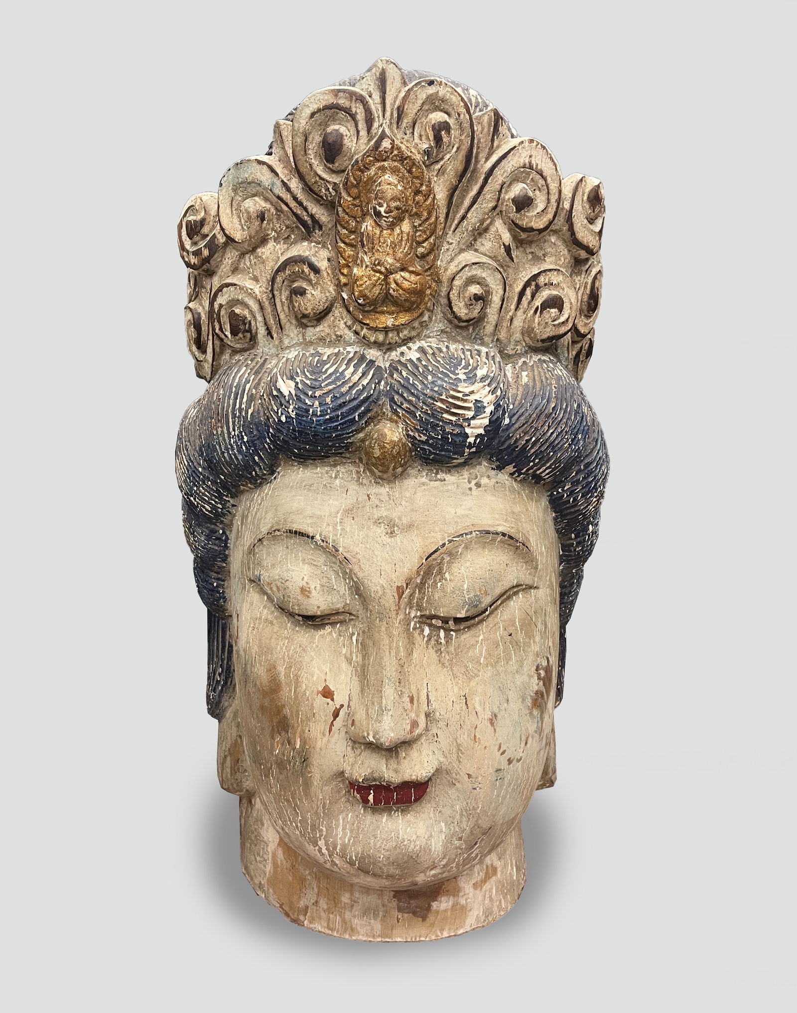 Large Chinese Wood Buddha Head (1 of 17)