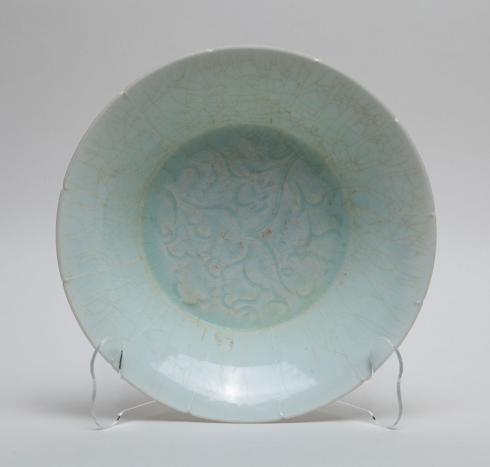 Large Chinese Hutian Porcelain Deep Plate (1 of 10)