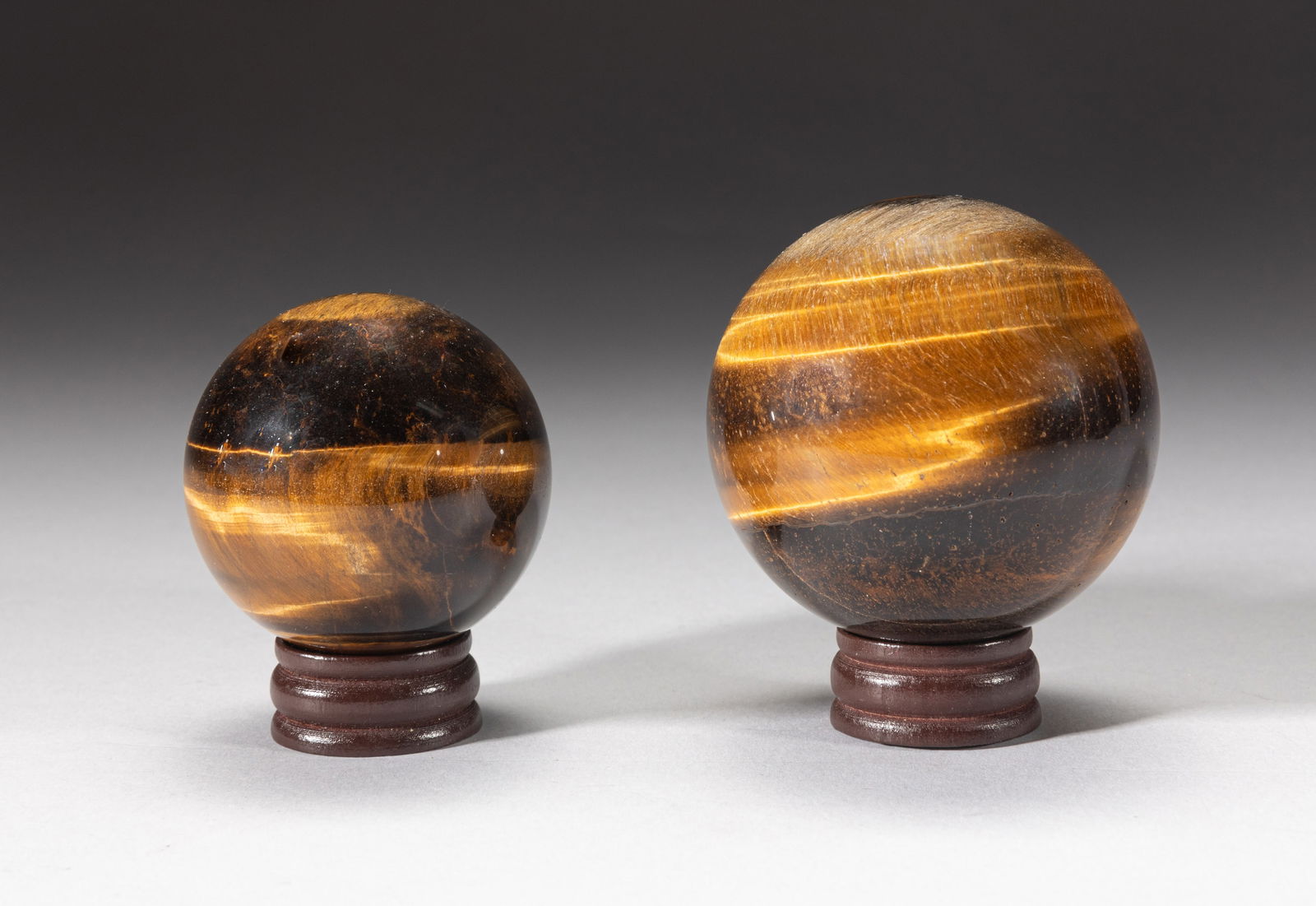 Two Continental Tiger Eye Stone Balls (1 of 11)