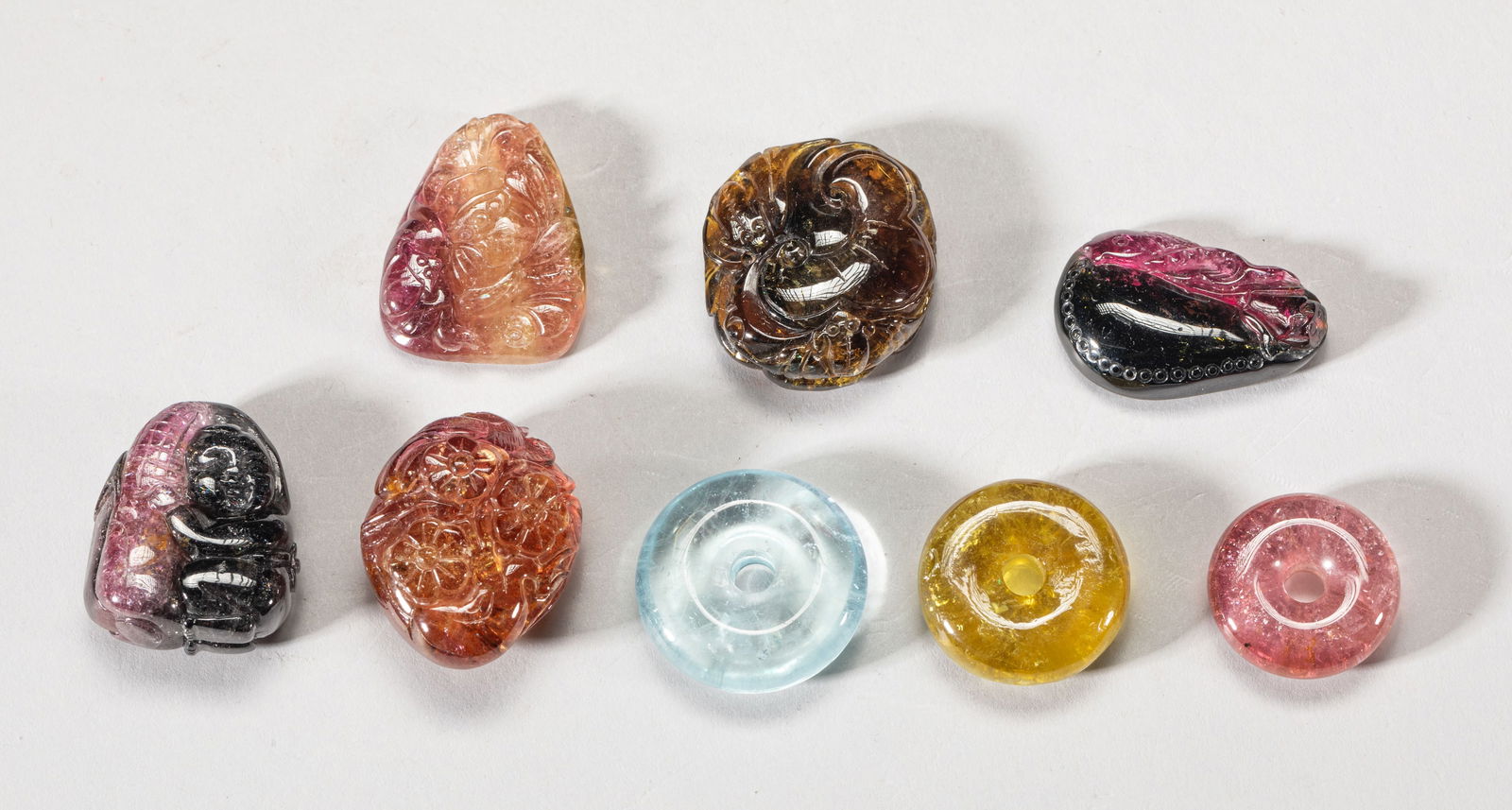 Chinese Tourmaline & Aquamarine Carvings (1 of 17)