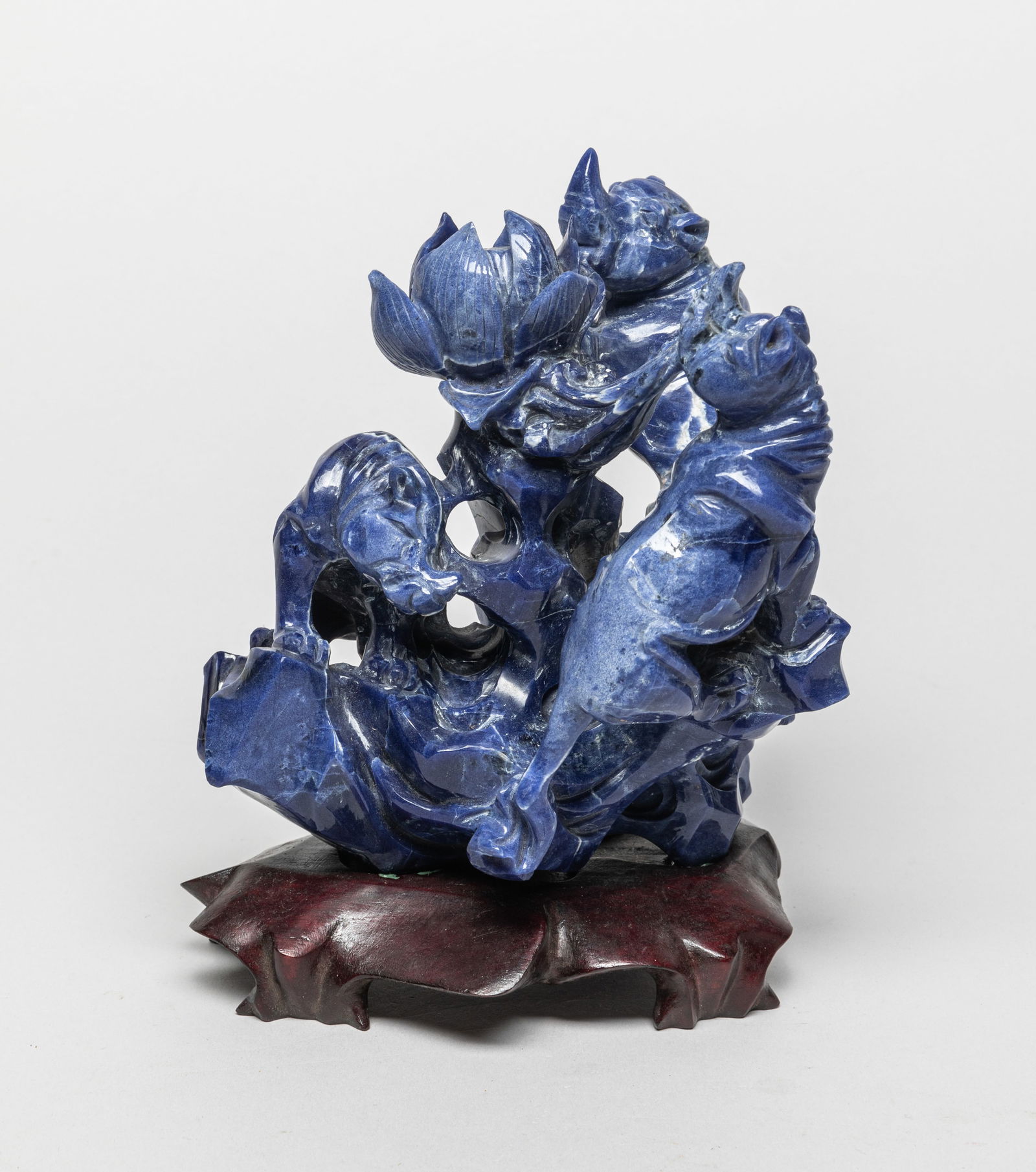 Asian Lapis Like Stone Table Sculpture (1 of 12)