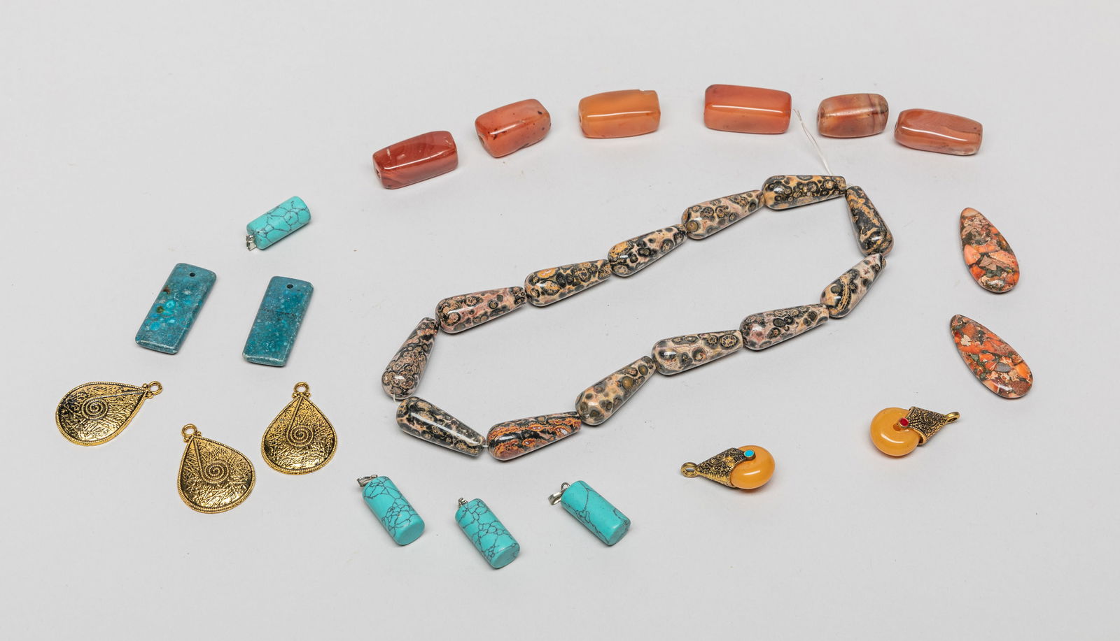 Asian Jasper Necklace, Beads & Cameo Beads (1 of 11)