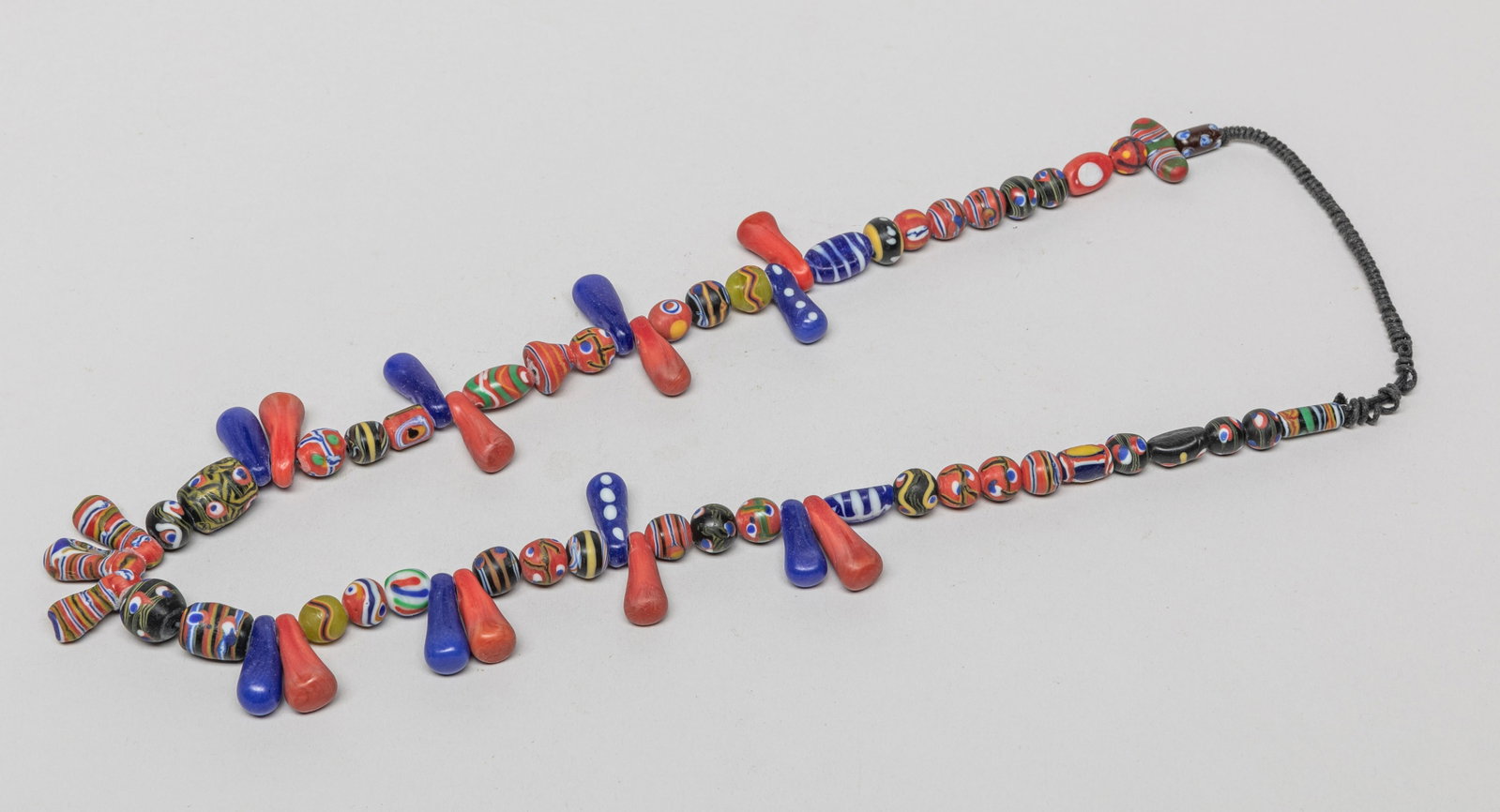Vintage Mali Eye Glass Wedding Necklace: Special vintage Mali eye glass bead necklace. Approx. 28inch L.