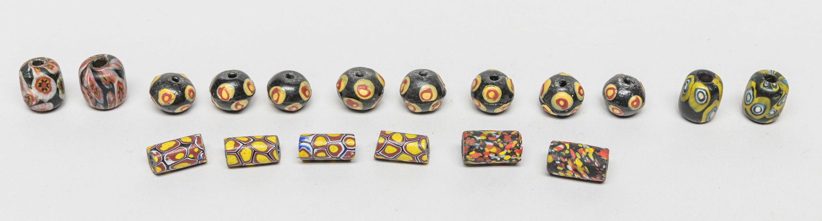 Collection of Venetian Eye Beads: Group of Venetian eye beads in multiple forms. Size varies.