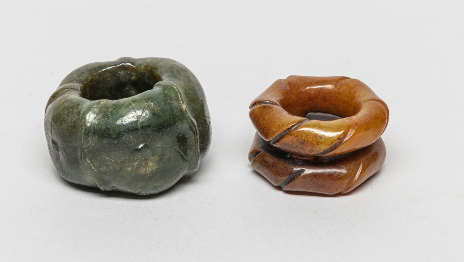 Two Chinese Jade Special Form Thumb Rings (1 of 11)