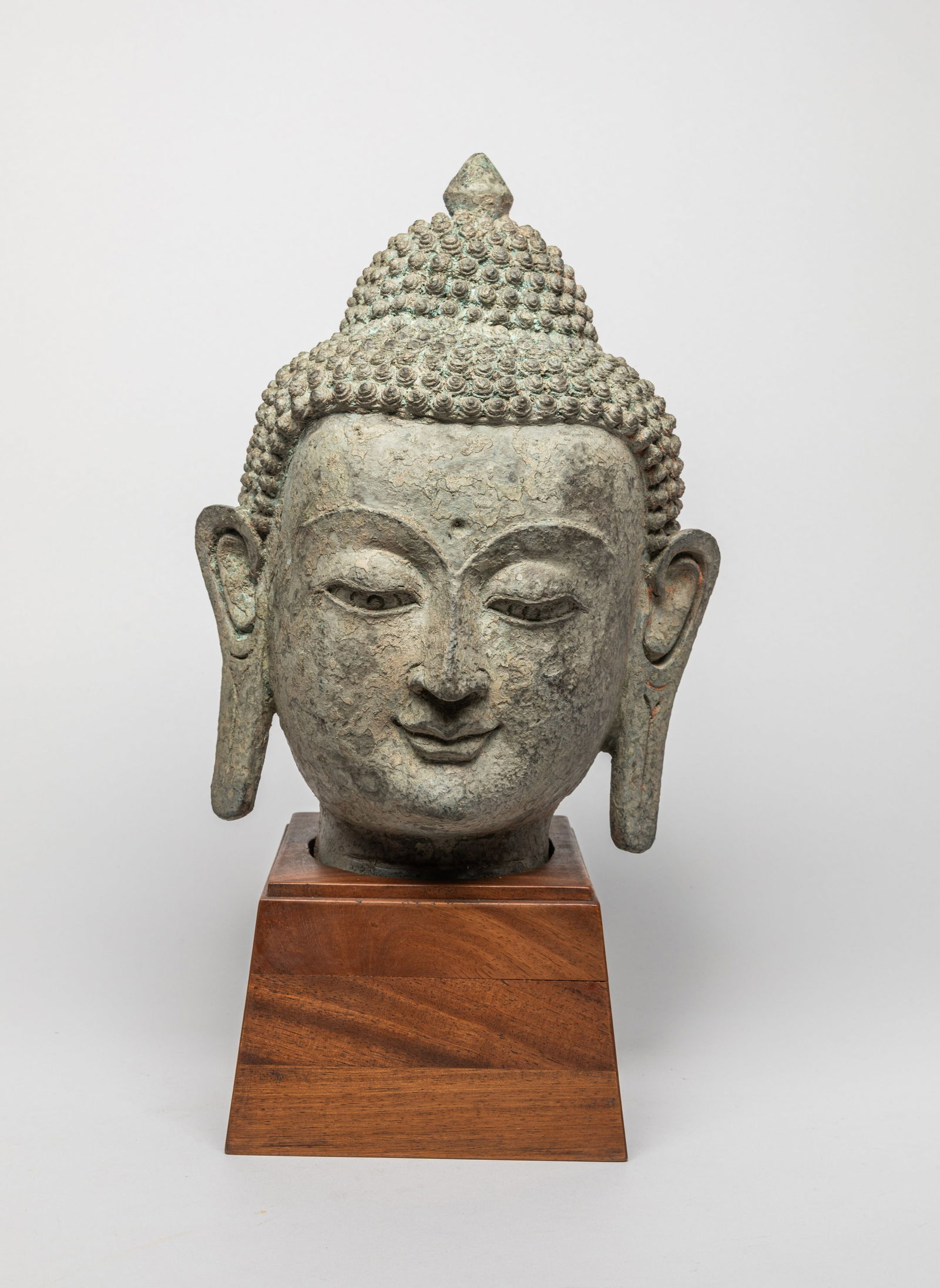 Large Chinese Heavy Bronze Buddha Head (1 of 11)