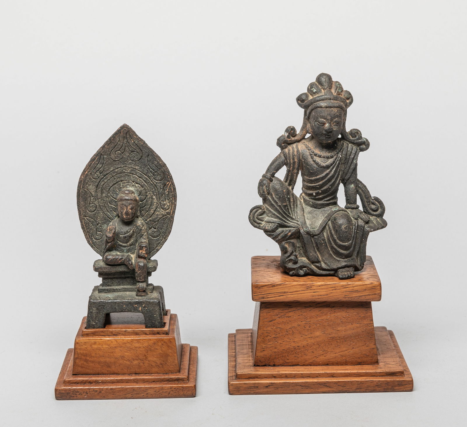 Two Chinese Metal/ Bronze Buddha Sculptures (1 of 13)