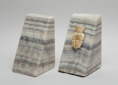 Two Marble Book Ends