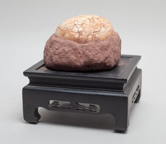 Fossilized Dinosaur Like Egg Sculpture