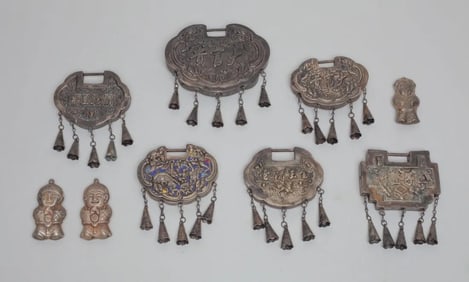 Estate Chinese Large Set Metal Locks