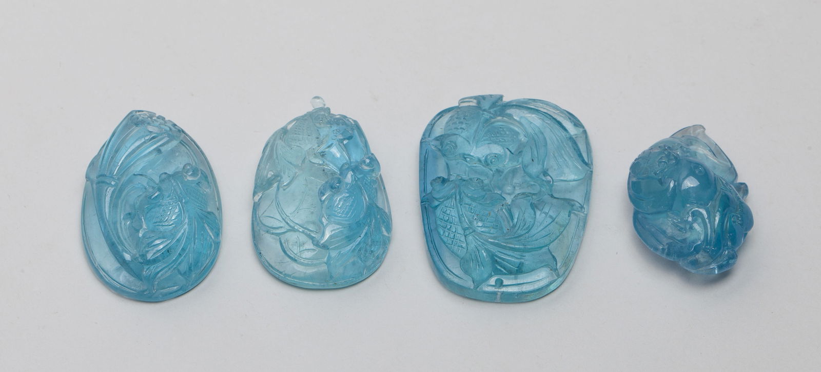 Estate Chinese Carved Aquamarine Pendants (1 of 9)