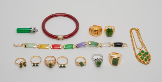 Estate Chinese Rings, Bangle & Bracelet