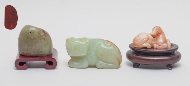 Chinese Jade Horse, Seal & Beast