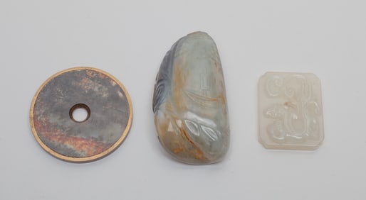 Set Chinese Jade Carved Pendants