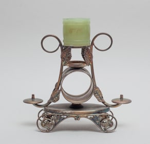 Chinese Jade, Silver Plated Napkin Ring