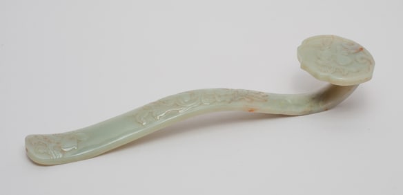 Old Chinese Jade Carved Sculpture of Ruyi