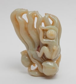 Large Chinese Jade Carved Buddha Hand