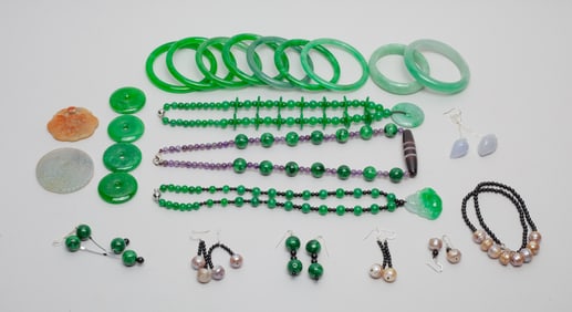 Estate Chinese Bangles & Jewelry
