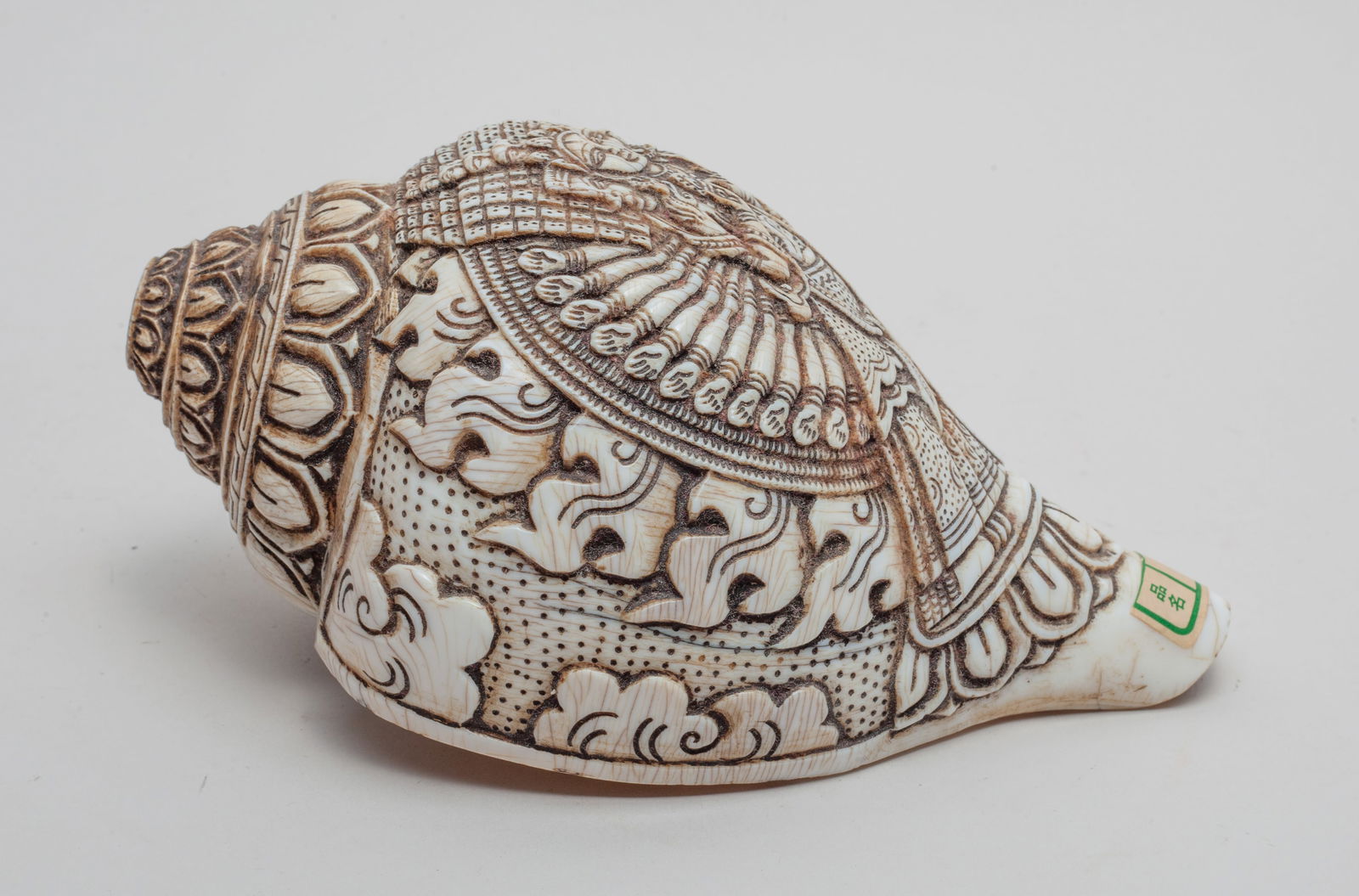 Large Chinese/ Tibetan Shell Carved Sculpture (1 of 10)