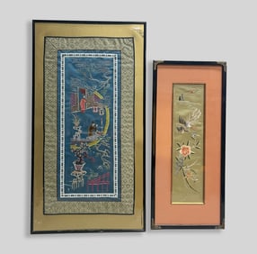 Two Chinese Silk Wall Hangings
