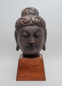 Chinese Bronze Buddha Head