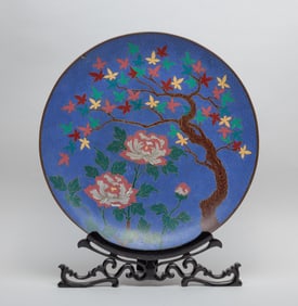 Large Japanese Edo Cloisonne Charger
