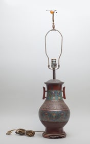 Japanese Meiji Cloisonne Vase Lamp