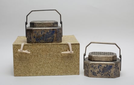 Two Chinese Bronze Hand Warmers