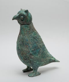 Chinese Bronze Bird Vase
