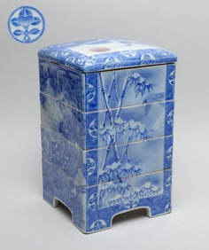 Large Japanese Porcelain Tall Box